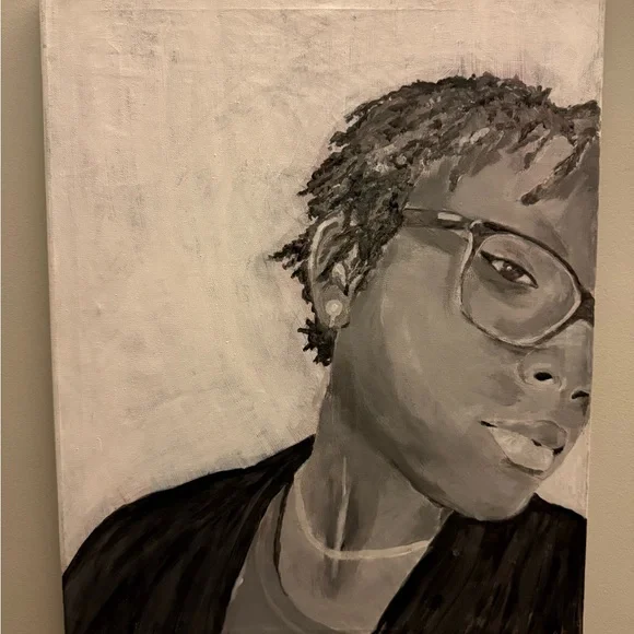 “Monochrome Portrait”, Acrylic on Canvas, 16x 20inches
